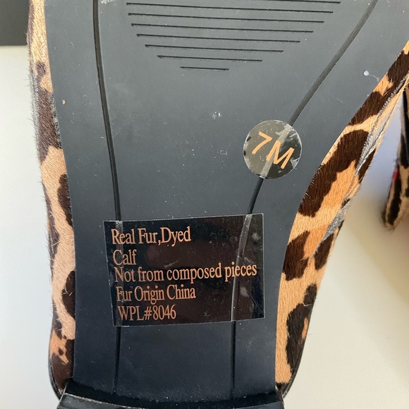 New INC International Gannie Calf Hair Floral Embroidery on Leopard Mule 7 NIB - Picture 5 of 10